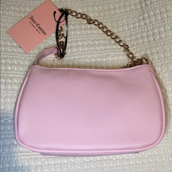 NWT Juicy Couture Hot Pink & Baby pink wristlet with Chain Strap & rhinestones 💞 - Picture 3 of 11